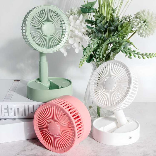 Powerful Rechargeable Adjustable AC/DC Table Wall Fan – Stay Cool Anytime, Anywhere!